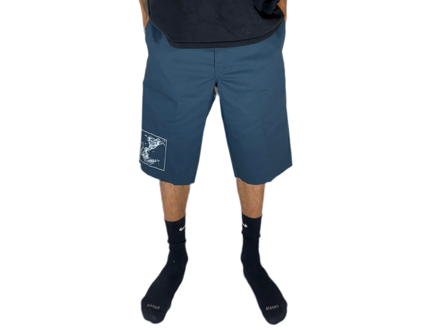 navy blue dickies jorts